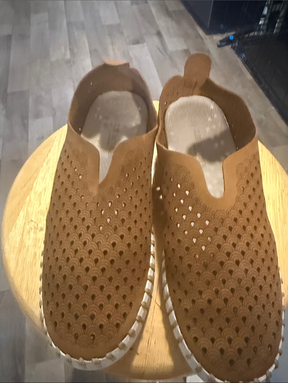 Original Use Brown Slip-On Perforated Casual Shoes